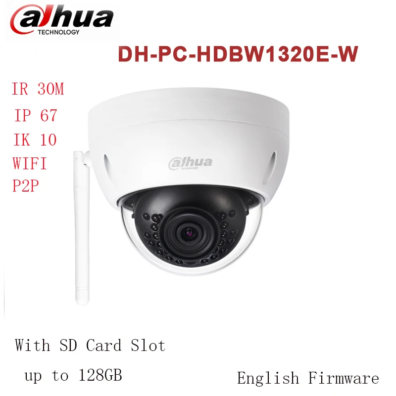 

Original Dahua IPC-HDBW1320E-W 3MP wifi wireless dome IP camera system P2P wirelesswifi dahua Easy4ip cloud support IP kamera