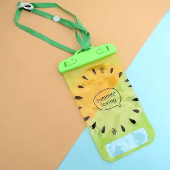 

Cute Kiwi fruit Waterproof Cases Soft Silicone Case for iPhone 7 5.5 Universal Underwater Bags Travel Accessories
