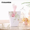 YOURANWISH DIY Customized Wedding Favors Upscale Gift Boxes Paper Baby Shower Favor Boxes pink flowers Candy Box 50pcs/lot ► Photo 2/6