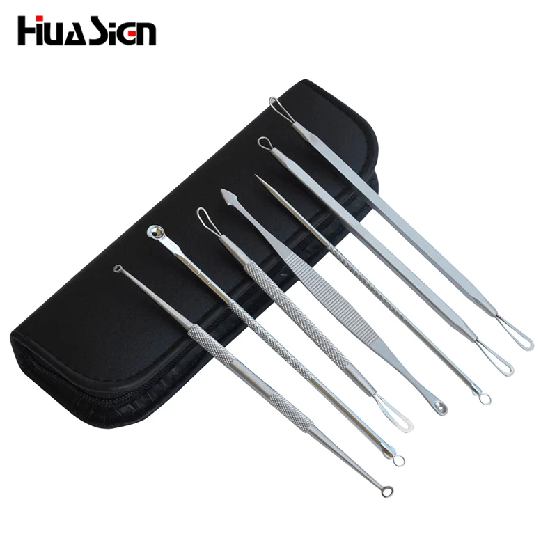 7pcs/set Blackhead Blemish Remover Tools Stainless Steel Acne Acupuncture Needle Face Skin Care Tools