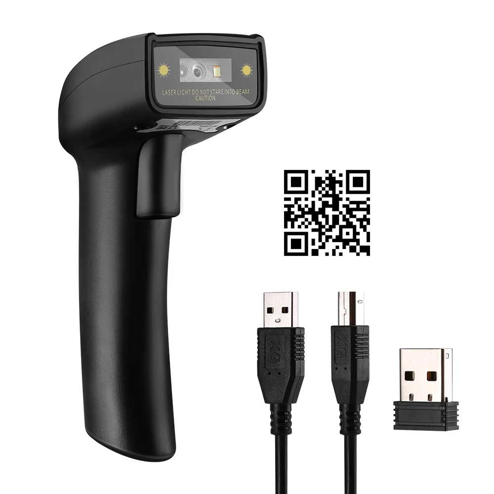 

EY-006W 1D 2.4G Barcode Scanner 2-in-1Connection for Wireless Barcode Reader Competiple for Windows Mac OS 1200mAh Battery