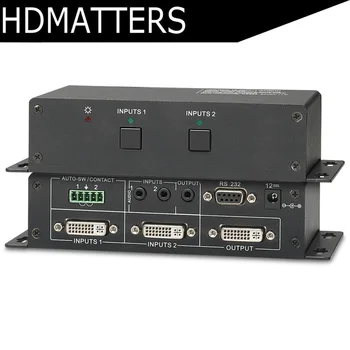 

2-port DVI Switcher selector 2X1 with audio&RS232 control DVI 2 in 1 out Switch Box 1920X1080