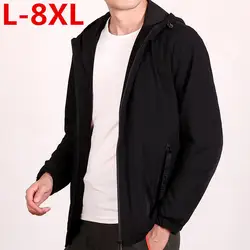 Большие размеры 8XL 7XL 6XL 5XL 4XL Для мужчин Куртки Новинка 2017 года Лидер продаж человек с капюшоном тонкий Куртки мужской толстовка тонкая