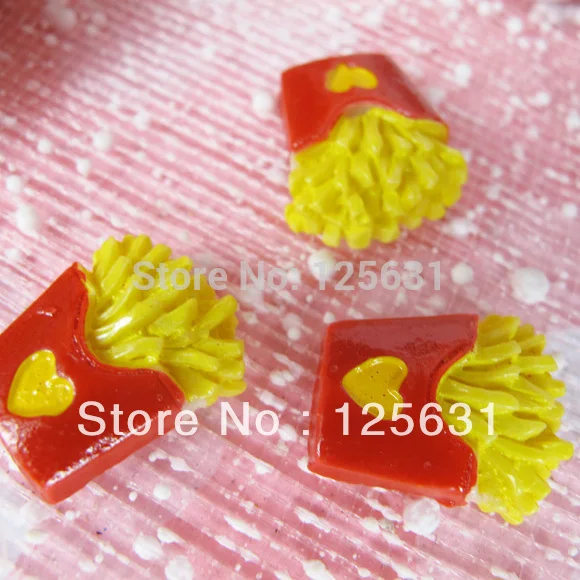 

Kawaii Flatback DIY Resins Classic Hot French Fries Cabochon Scrapbooking Embellishment Decoration Crafts Making: 18*15mm