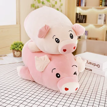 

50/60/80cm Cute Pink Pig Plush Toy Chinese Zodiac Pig Doll Soft stuffed Fat animal Pillow Cushion Kid Girl Cartoon Birthday Gift