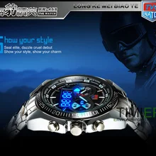 TVG Высокое качество нержавеющая сталь черные мужские часы Модные Синий бинарный светодиодный указатель мужские s 30AM водонепроницаемые спортивные часы