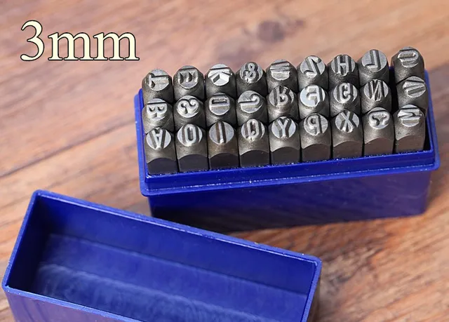 3mm steel metal letter punch set kit woking tool 1 8 alphabet leather letter stamping