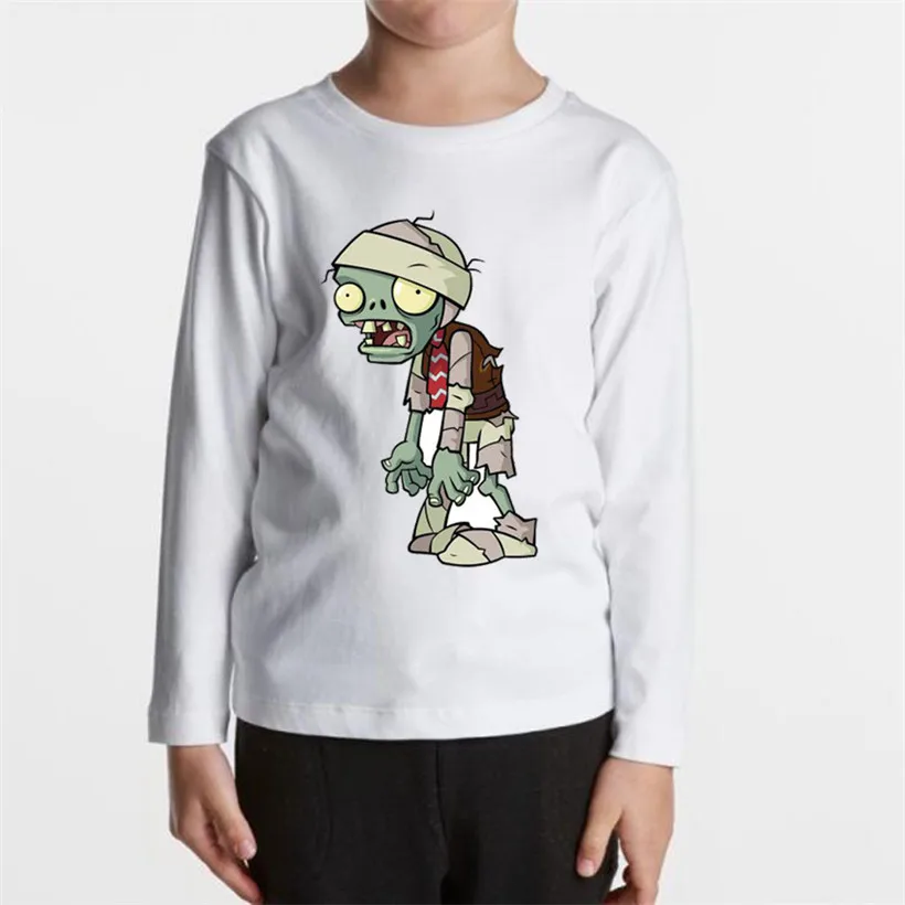 Детская Хлопковая футболка с рисунком «Plantsvs. Zombies» для всех детей; теплое осеннее нижнее белье с длинными рукавами; уличная одежда; От 3 до 8 лет - Цвет: c7