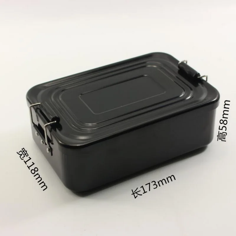 De aluminio de la caja de almuerzo de aluminio portátil al aire libre militar de la caja de almuerzo de cocina utensilios de cocina caza supervivencia contenedor