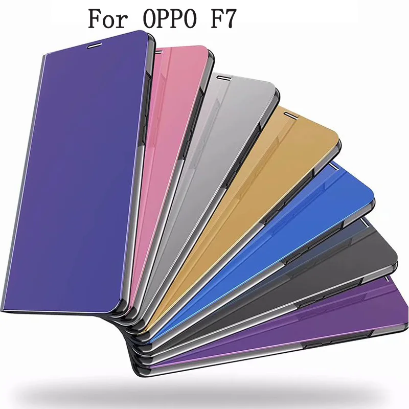 Чехол для смартфона OPPO F7 кожаный жесткий чехол с откидной крышкой и зеркальным
