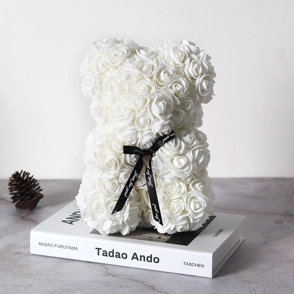 25cm Дропшиппинг 25 см с сердцем большой красный Teddi медведь Роза цветок искусственные украшения, рождественские подарки для женщин подарок на день Святого Валентина - Цвет: 25cm