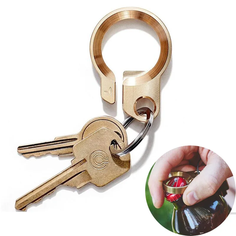 

High quality Brass Handmade brass Creative ring with bottle opener Outdoor EDC Camping tool GS-0068