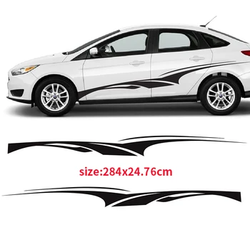 

Automobile 2pcs Twisted Churro 3M Vinyl Sticker Graphic Decal Side Stripe Ca for Ford 15 2016 DR-2005 car styling