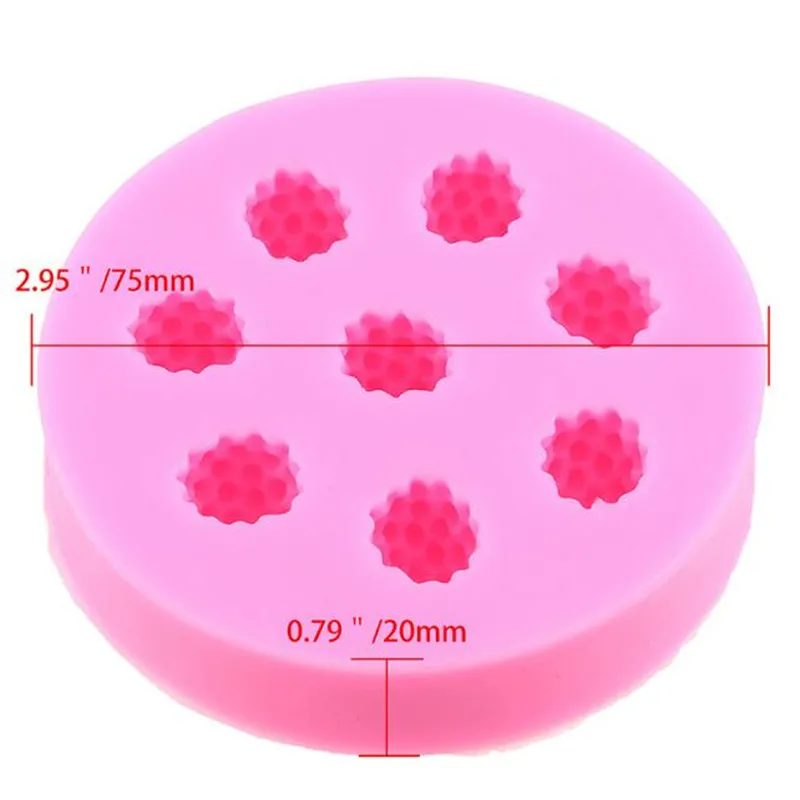 GOONBQ 1 шт. 8 отверстий в форме малины, форма для торта, силиконовая ягода, форма для помадки, инструмент для украшения торта
