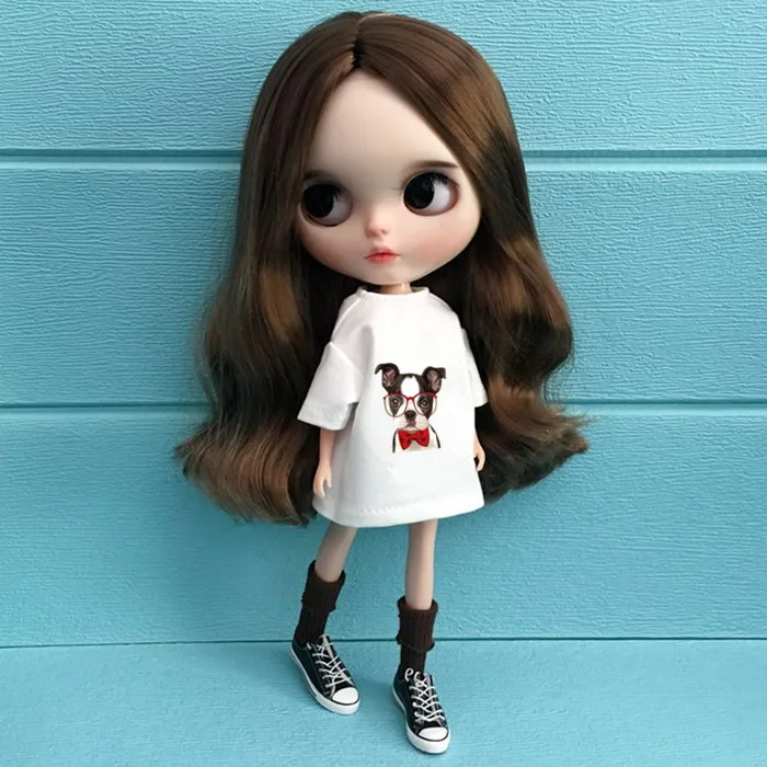 1 шт. 1/6 кукла аксессуары кукла Blyth одежда 30 см Кукла наряд мультяшная футболка для куклы Барби
