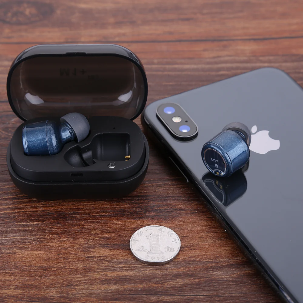 Высокое качество M1+ TWS вкладыши Bluetooth беспроводные музыкальные наушники стерео звук спортивные гарнитуры с зарядным устройством