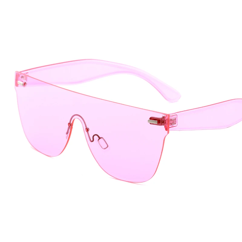 Женские солнцезащитные очки, трендовые товары, оранжевые, синие, розовые, большие, без оправы, солнцезащитные очки для женщин, ретро фестиваль oculos de sol feminino - Цвет линз: pink