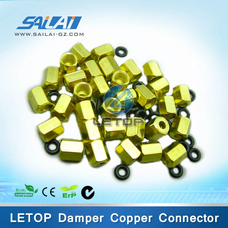 

Good quality!!!dx5 printhead damper small copper connector with a rubber ring