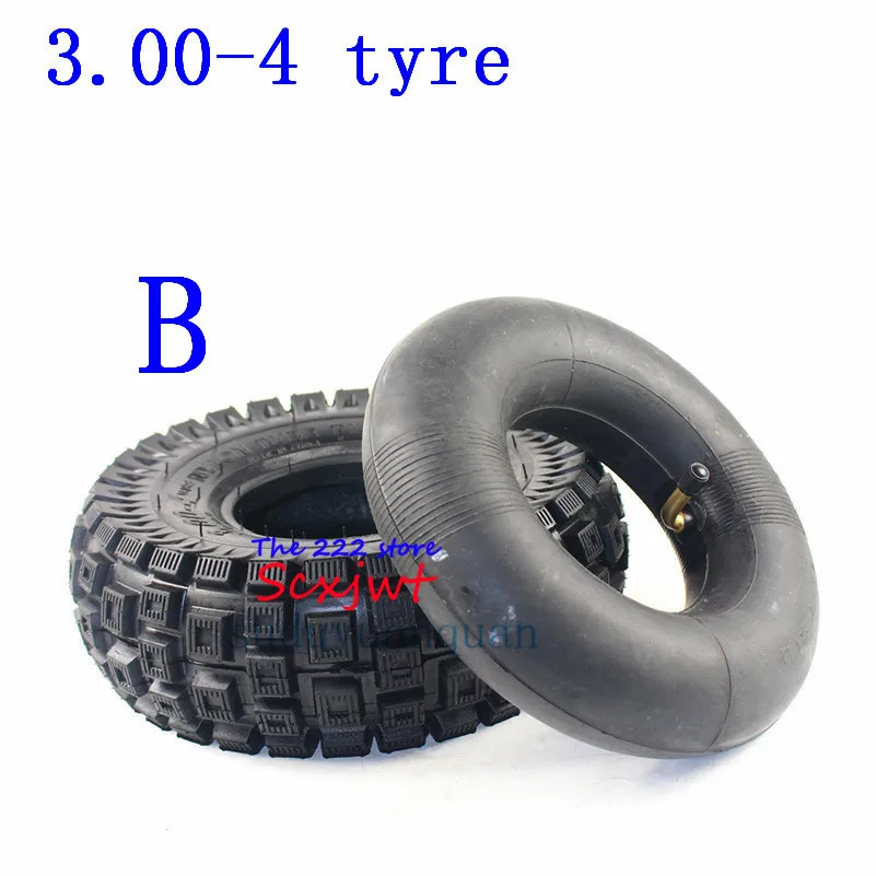 Two Options High quality tyres 3.00-4(10"x3", 260x85) Knobby Scooter, ATV and Go Kart Electric scooter DIY Tires and Tube Set