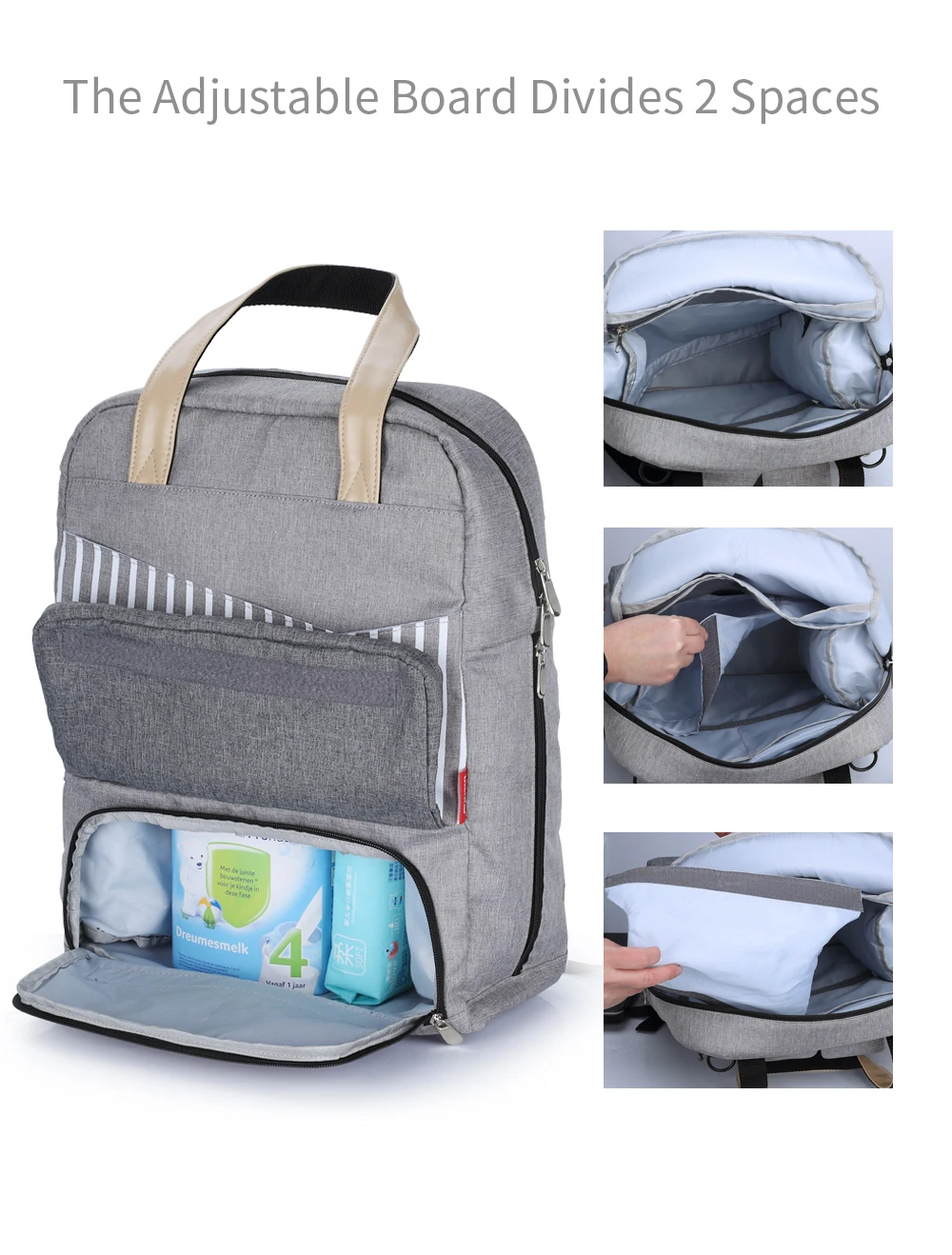 INSULAR Большая вместительная сумка для подгузников, рюкзак для мам и детей, пеленальные сумки для путешествий с ремнями для коляски и сменными подушечками