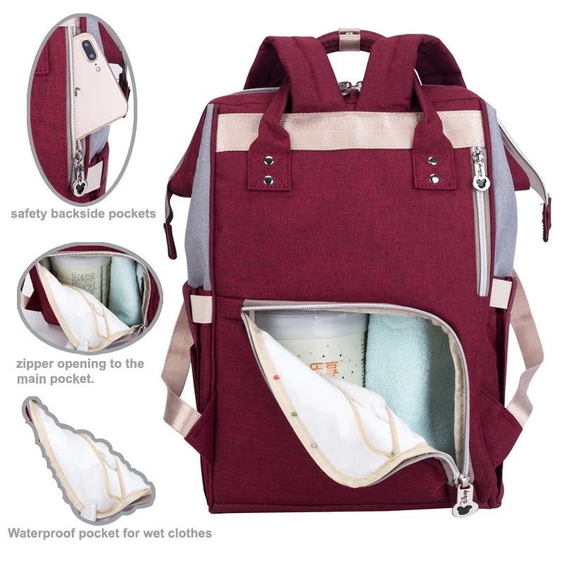 Детская сумка для подгузников рюкзак для путешествий водонепроницаемый подгузник сумка мини мышь Микки Маус дизайн большой вместительности модная сумка Новинка