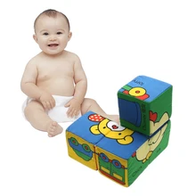 4 in 1 3D Soft Cubes for Children Puzzle Kids Toys for Baby 1 years Cloth