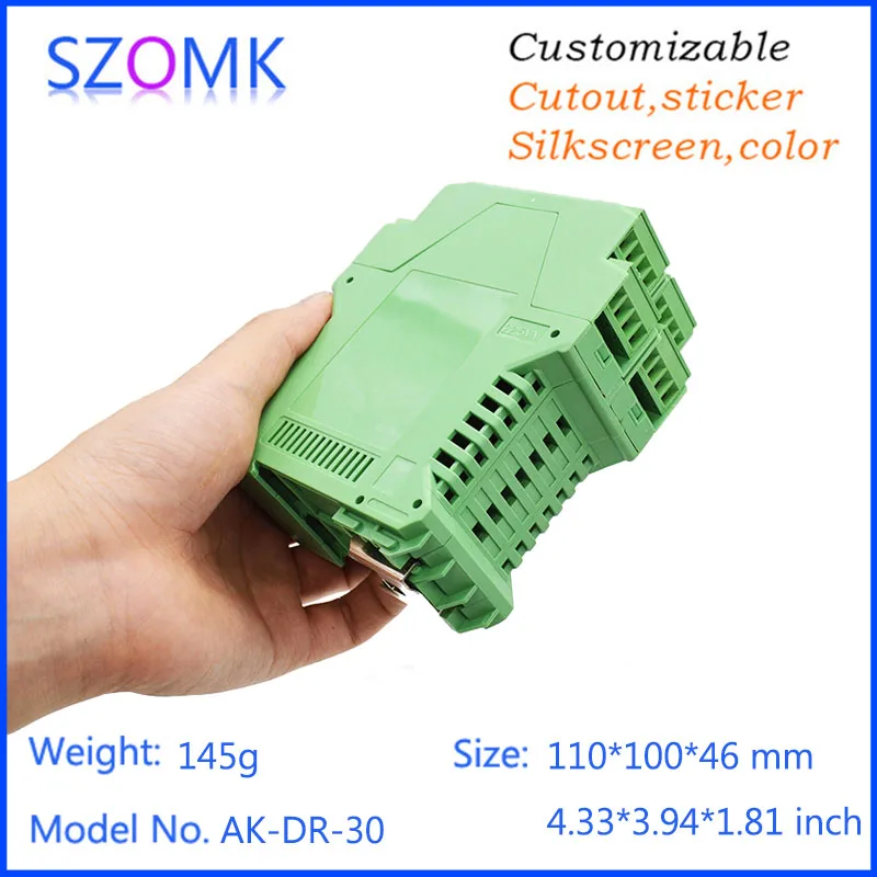1 шт. пластиковый чехол SZOMKgreen на din рейку 110*100*46 мм|electronics housing|electronic caseelectronics plastic |