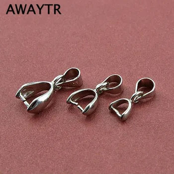 

AWAYTR New 10pcs 16*6mm Silver Pinch Clip Bail Beads For Jewelry Jewelry Findings DIY Jewelry Accessories Supplies