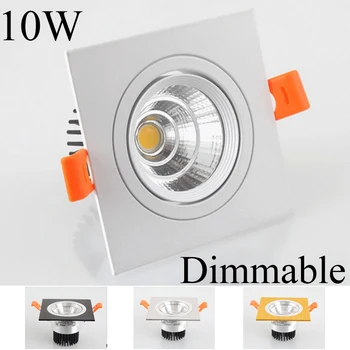 

Square LED Ceiling Downlight 10W Cob LED Recessed Cabinet Lights lamp Wall Spot light Down Lamp AC110V 220V Cold / Warm White