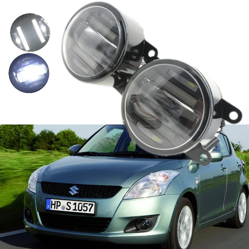 For Suzuki Swift 2005 2017 2in1 18W LED Fog Lights White Cut Line Lens