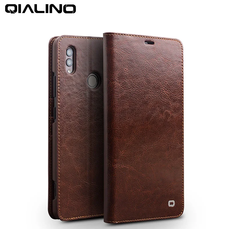 

QIALINO Fashion Genuine Leather Flip Case for Huawei Honor Note 10 Luxury Handmade Cover with Card Pocket for Honor Note 10