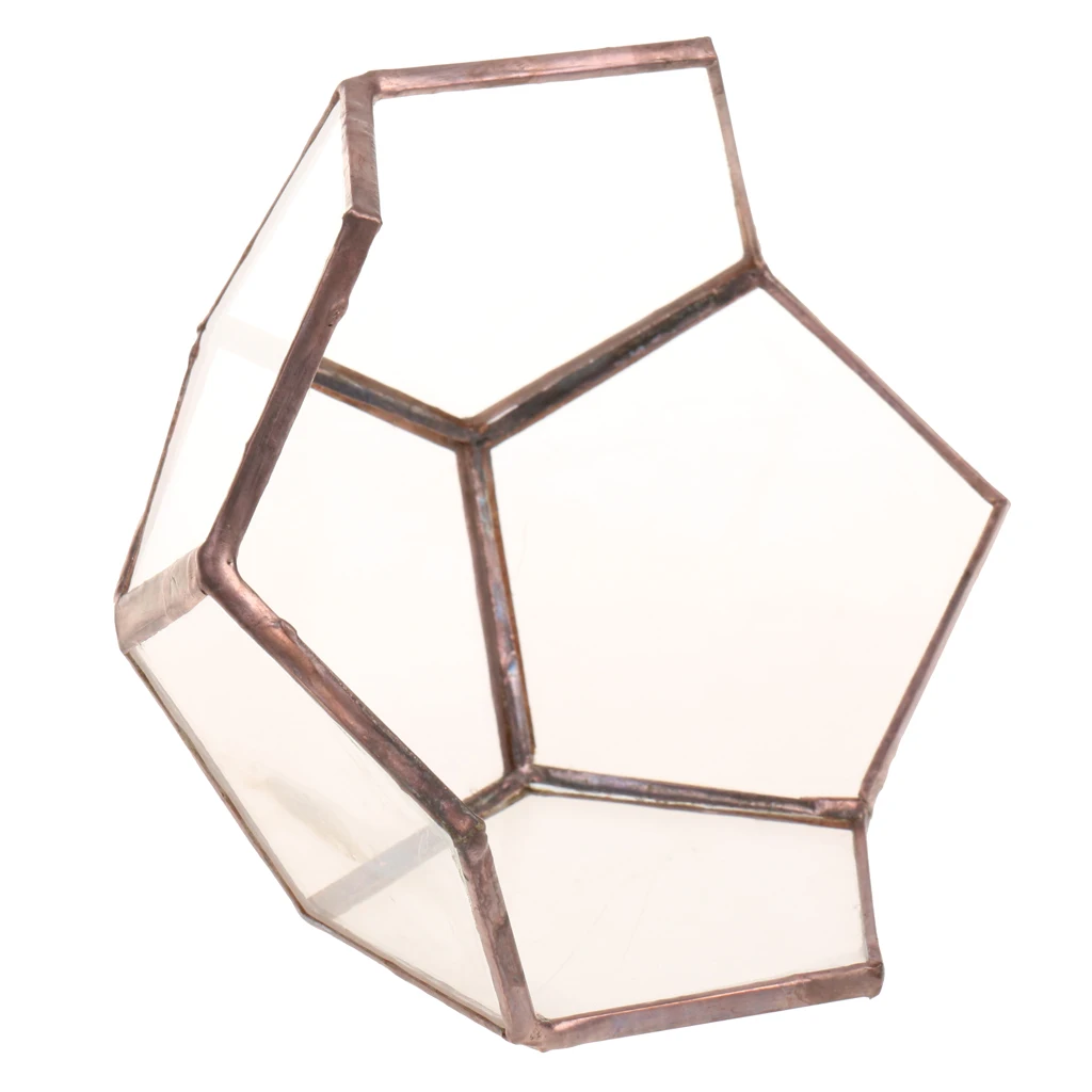 Modern Open Glass Metal Geometric Terrarium Succulent Indoor Planter Pot