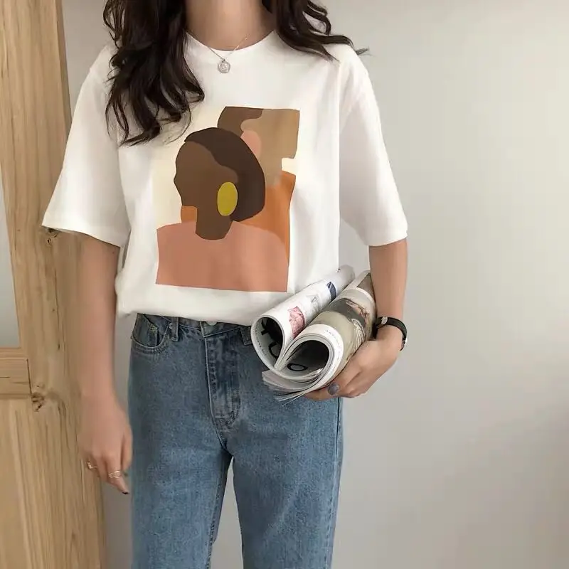 التطريز النساء تي شيرت عارضة القطن الإناث t قميص فضفاض أعلى المحملة قصير كم بلوزات مستديرة العنق فام قطرة الشحن 2019 الصيف التطريز النساء تي شيرت عارضة القطن الإناث t قميص فضفاض أعلى المحملة قصير كم بلوزات مستديرة العنق فام قطرة الشحن 2019 الصيف