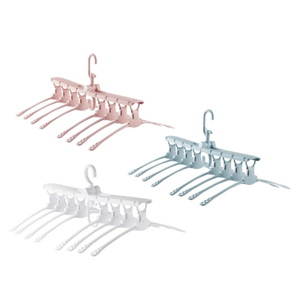 

2018 Multifunctional Retractable Clothes Hanger Folding Non-slip Storage Rack Clothing Rod Wardrobe Space Saver Laundry Shelf