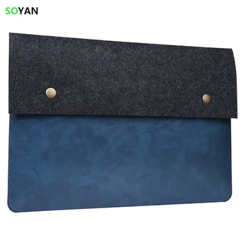 

New Laptop bag Felt & PU Leather Laptop Sleeve for Apple Macbook Lenovo HP Dell Acer for macbook pro case 13 15 13.3 Inch