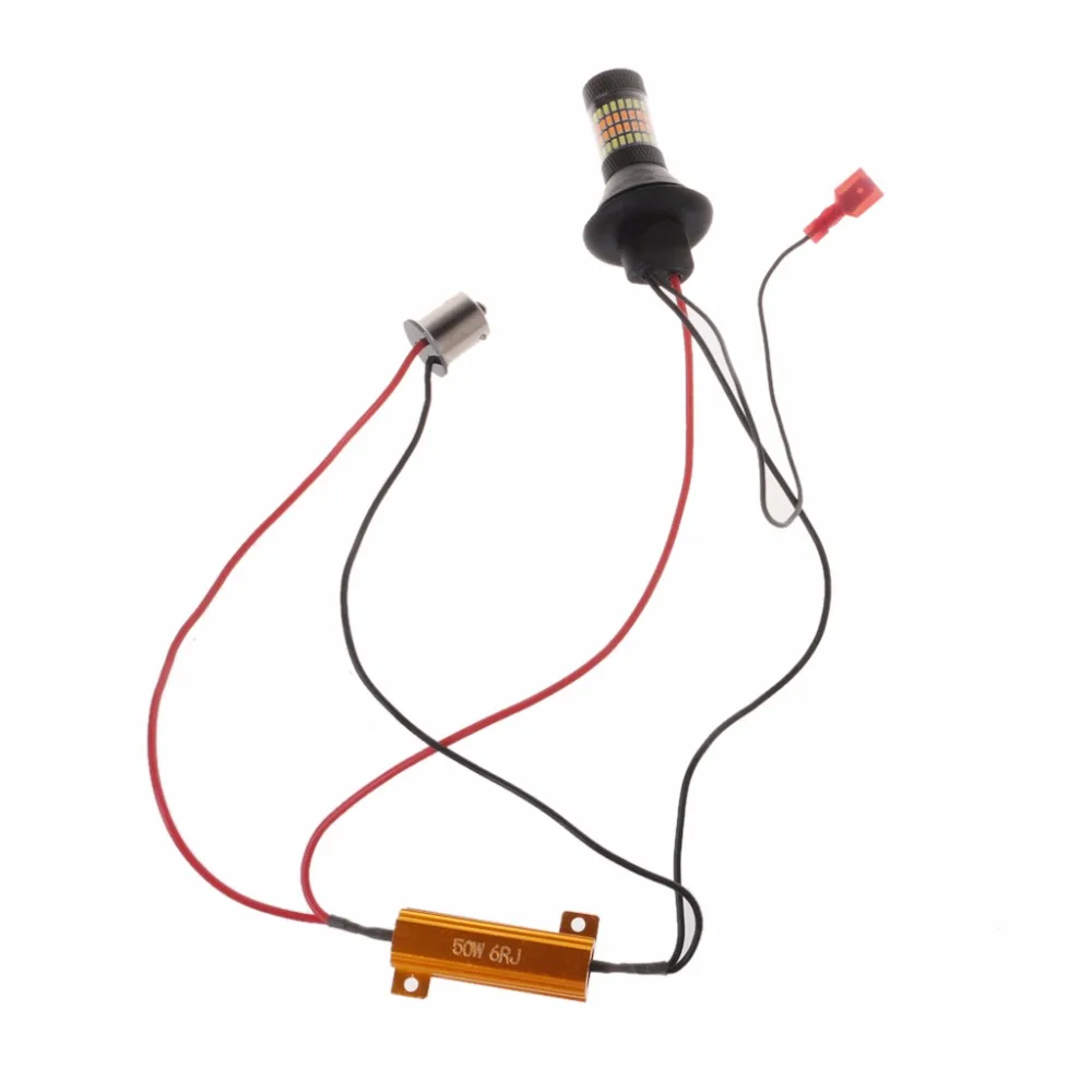 Комплект из 2 предметов T20 7440 1156 BA15S BAU15S 96-светодиодный 3014 50 Вт Dual-Цвет желтый/белый горки светодиодный DRL Дневной указатель поворота светильник комплект
