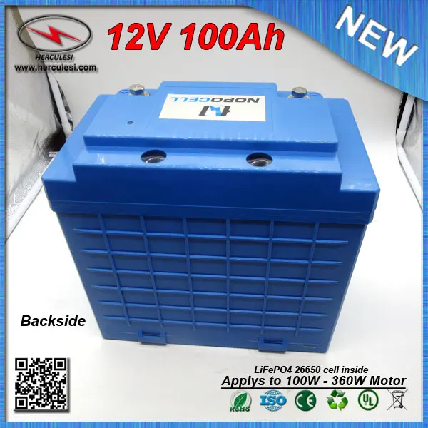 Clearance Big Capacity LiFePO4 12V 100Ah Deep Cycle Lithium ion battery for EV HEV Car scooter UPS Streetlamp solar system FREE SHIPPING 3