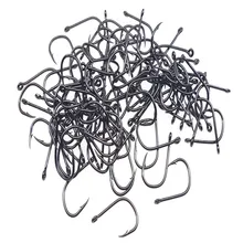 100 шт. с высоким содержанием углерода Сталь набор рыболовных крючков в Fly Крючки Джиг колючая с отверстием для рыболовные принадлежности PESCA Размер 3/12/