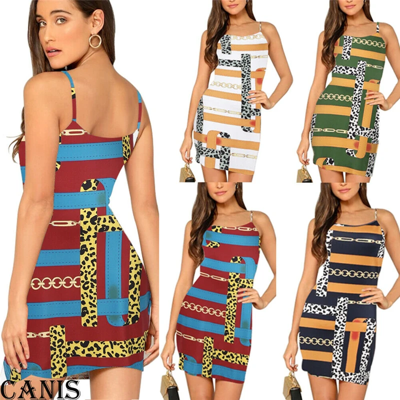 

2019 Ladies Women Dress Summer Floral Bodycon Sleeveless Evening Party Club Short Mini Dress