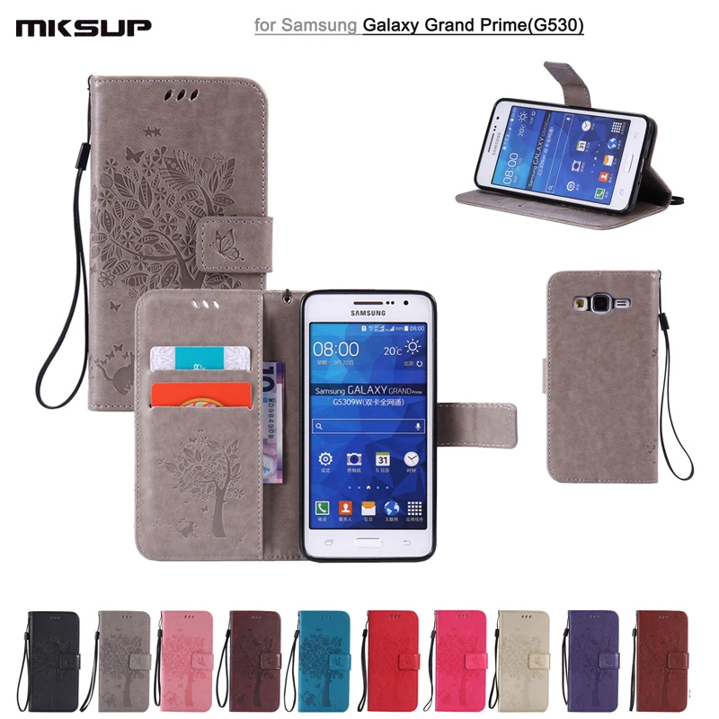 Кошелек случае тиснение кожаный чехол для Samsung Galaxy Grand Prime Duos VE SM G530H G531H G531F Коке
