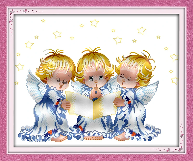 

The praying angel Counted 11CT Printed 14CT DMC Cross Stitch Set DIY Chinese Cotton Cross-stitch Kit Embroidery Needlework