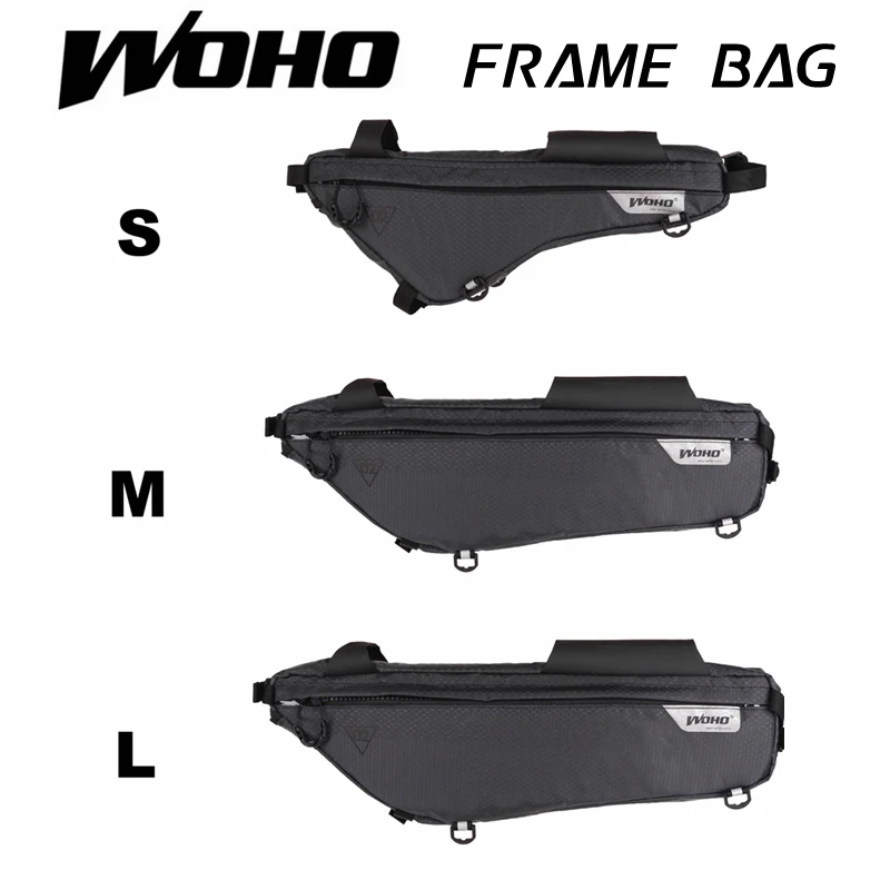 

WOHO "XTOURING" BIKEPACKING ULTRALIGHT FRAME BAG IRON GRAY, Cycling Bicycle Bags for MTB ROAD