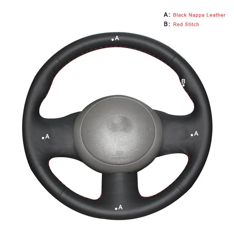 Top Layer Leather Автомобильная оплетка на крышке рулевого колеса для Nissan March Sunny, Versa 2013 Almera Авто кожаное колесо Чехлы для салона автомобиля-Стайлинг - Название цвета: Top Layer Leather