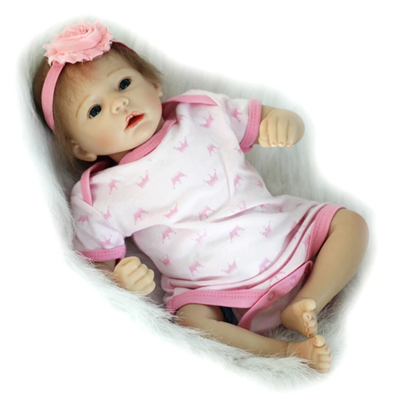 2017 New 22 Inches Sweet Baby Bedtime Toy Girl Dolls 55cm Soft Doll Reborn Baby lovely Toys Cute Birthday Gift for Girl