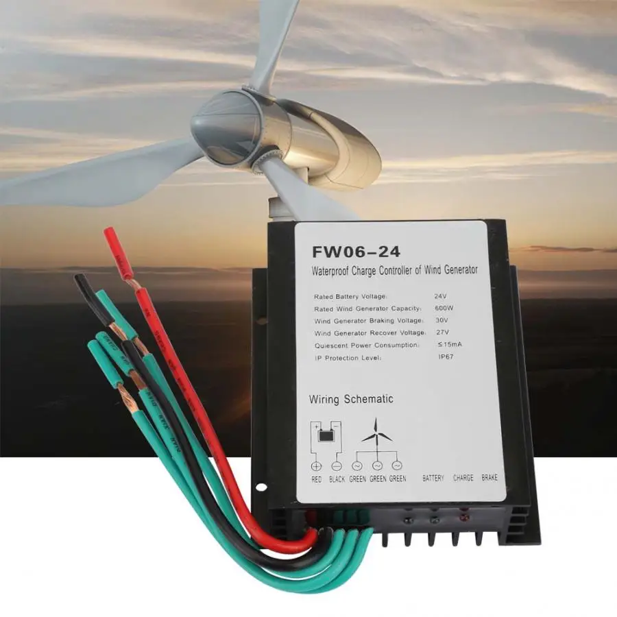 

Wind Charge Controller FW06-24 IP67 Waterproof 24V Wind Generator Controller IP67 Waterproof Wind Generator Controller