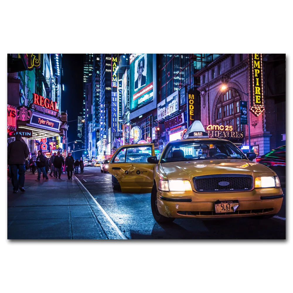 New York Cityscape Times Square Taxi Wall Picture Posters and Prints Canvas Art paintings For Living Room Decor | Дом и сад