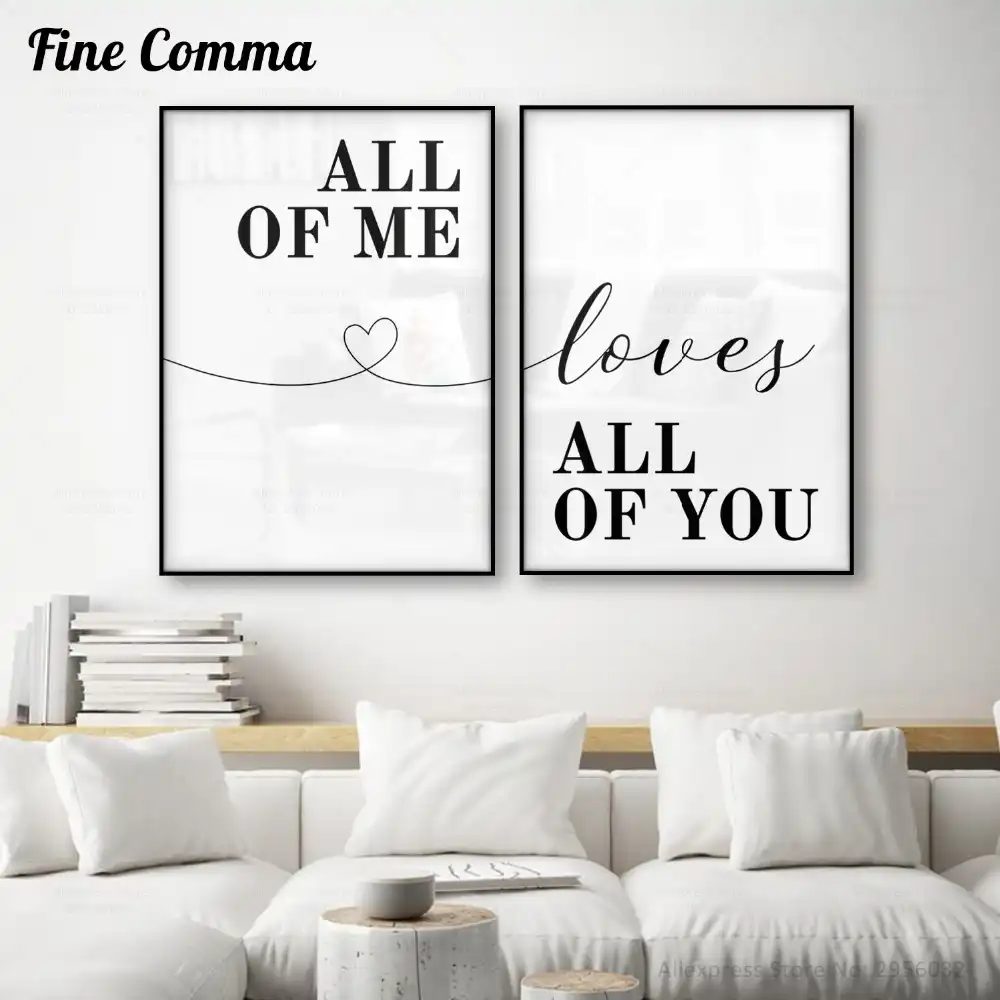 Póster de estilo escandinavo con cita de amor motivadora, pintura en lienzo  minimalista en blanco y negro para decoración artística de  dormitorio|Pintura y caligrafía| - AliExpress