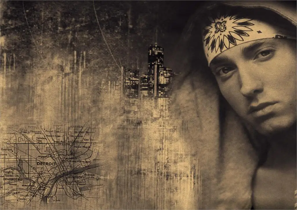 8 миля рэп художника плакат в стиле ретро из крафт-бумаги, Рэп Бог плакат Eminem, крафт-бумага плакат, декоративная живопись, стикер стены - Цвет: 7