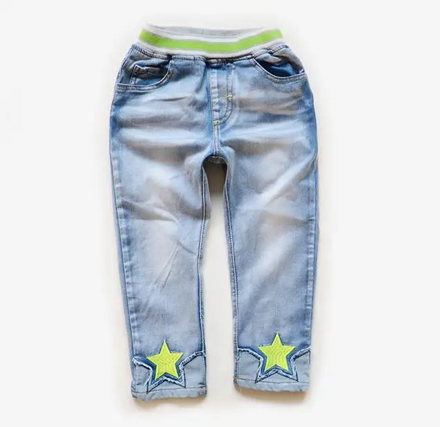 Высокое качество; детские джинсы из чистого хлопка с вышивкой; белые брюки