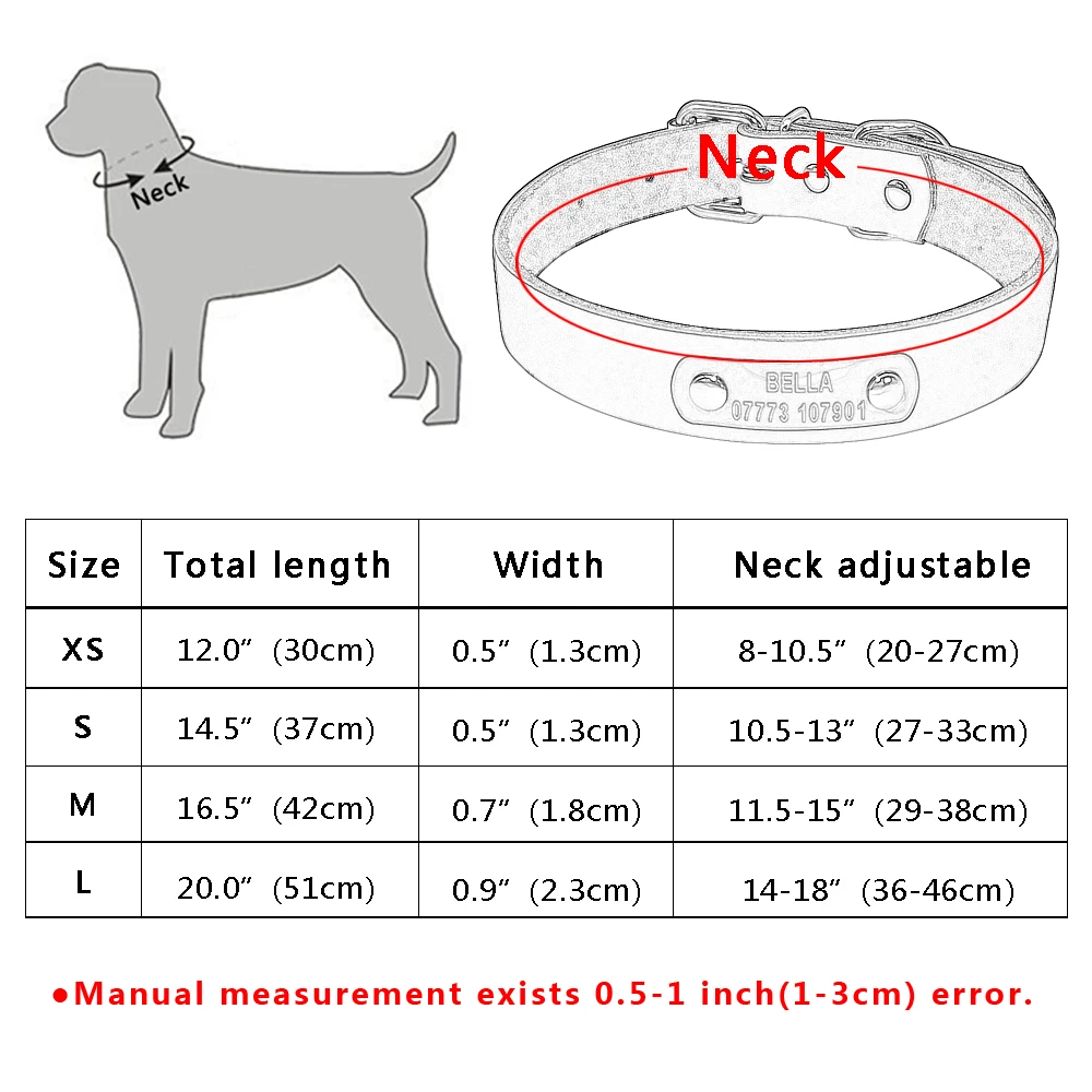 Кожаный персонализированный ошейник для собак на заказ с гравировкой лазерного номерного знака ID Ошейники металлическая пряжка для щенка собаки кошки